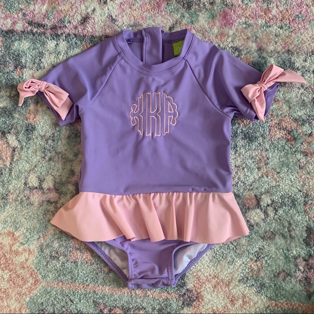 One piece Peplum Rash Guard Monogram “kKa”